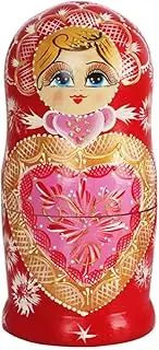 Matryoshka Russian Nesting Dolls Matryoshka 10pcs Heart-Shaped Pattern Wooden Stacking Toy Decoration Birthday Gift Christmas Wish Gift