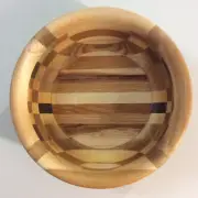 A One Of A Kind Handcrafted Multi-Wood Wooden Bowl by Texas Artisan Willie Brown