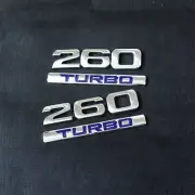 2 Sets 260 TURBO Chrome Blue Metal Emblem Sticker Badge Decal Auto Coupe Premium (for: Peugeot)