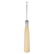 Handwork Sewing Awl Wooden Handle Crochet Hook Punch Hole Tool, Log Color