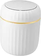 Generic Press Type Trash Can Mini Garbage Bin Creative Press Type Waste Bin Desktop Storage Box for Bedroom Beside Tabletop Vanity, White