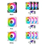 1-3Pcs LED Color Cooling Fan 120mm 5V For PC Computer RGB Case w/ Remote Control
