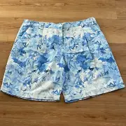 New with Tags Tibi Tailored Floral Blue Shorts
