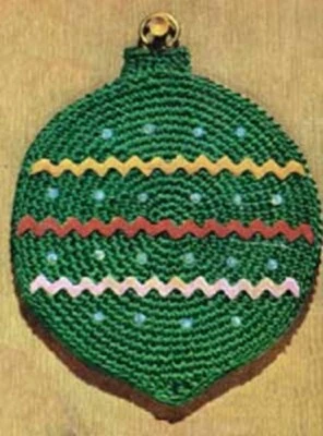 Vintage Crochet Christmas Ornament Potholder PATTERN ONLY