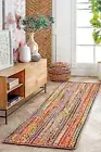 Runner Rug Jute & Cotton Braided 100% Natural Jute Handmade Rustic look Carpet