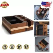 51mm Espresso Tool Organizer in Walnut – Detachable Knock Box & Tamping Station