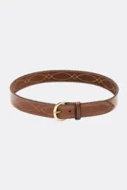 Bianchi Model B9 Reversible Fancy Stitched Belt 1.75" (45mm) Tan