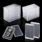 Psyqtsuary 15-Piece Silver Bar Case, 1 Oz Silver Bar Holder, Clear Acrylic, 51 x 30 x 3.4 mm (Internal), 58 x 36 x 7 mm (External), Modern Style, Rectangular, Solid Pattern