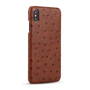 For Apple iPhone XR Phone Back Case Ostrich Skin PU Leather Case Slim Businss Smart Cover for iPhone XR