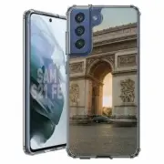 For Samsung Galaxy S20 S21 S23 S24 FE 5g TPU Case+Glass(Arc De Triomphe)