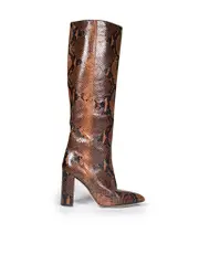 Brown Leather Anja Python Effect Boots