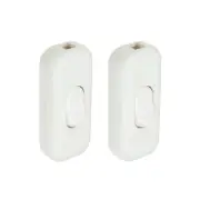 Inline Cord Switch AC 250V 6A On/Off Rocker Control Switch 2.4x1 Inch/White/2Pcs