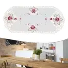 Embroidered Floral Table Runner Doily Tablecloth Cushion Cover White Flower NEW