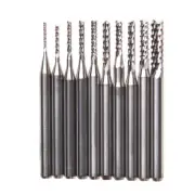 10Pcs 1/8 0.8-3.175mm Drill Bits Engraving Cutter Rotary PCB CNC End Mill Set