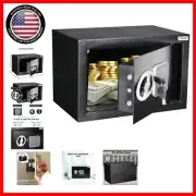 Fireproof Electronic Safe Box with Digital Keypad & Key Lock - Secure & Compact