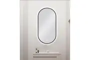 450 X 900MM PILL SHAPE BLACK FRAMED CARYSIL LED MIRROR
