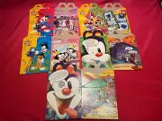 Lot of 5 Vintage McDonalds WB Animaniacs Happy Meal Boxes New Unused