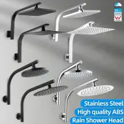 ACA Chrome / Black 8/10'' Round / Square Shower Head Gooseneck Shower Wall Arm