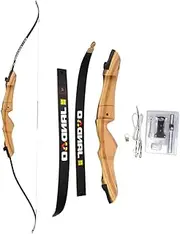 Archery Takedown Recurve Bow 62" 66" 68" 70" Longbow Youth Bow 24-36 Lbs Detachable Right Handed Wood Bow with Bow Sight and Magnetic Arrow Rest Outdoor Target Shooting Recurve Bow