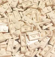Lego 50 Pieces White 1x2 White Plate / Bulk Standard 1x2 Plate With Two Studs