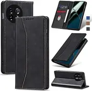 [Jasonyu] Mobile Phone Case for OnePlus 11 5G Case Leather Flip Foldable Shockproof Magnetic [Premium PU Leather] [Stand Function] [Card Slots] Protective Flip Case for OnePlus 11 (Black)