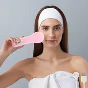 AwObEpl Facial Cleansing Brush Precision Cleansing Electric Facial Cleanser 5 Mode Silicone Facial Scrub 45°C Constant Temperature Handheld Facial Brush Massager Increase Absorption for Skin
