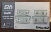 Pyrex Star Wars The Mandalorian 8pc. Set Glass Food Storage Containers with Lids