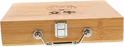 KICHOUSE Mini Mahjong Tiles Storage Box Wood Travel Jewelry Box Set Portable Mahjong