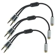 3x 0.5FT 3.5mm Splitter 1 Female to 2 Male Stereo Audio AUX Auxiliary Cable Cord