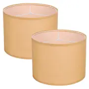 2Set Drum Lamp Shades for Table Lamps, 13"x13"x10" Linen Lampshade, Orange