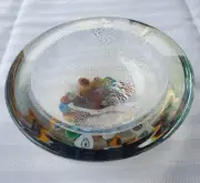 Gambaro & Poggi Murano Venetian Glass Millefiori Bowl w/Silver Dust, Signed NEW
