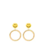 Smiley face earrings One size golden