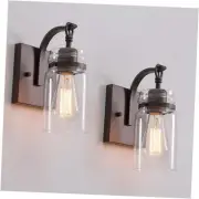 Wall Sconces Set of Two, Oil Rubbed Bronze Sconces Wall Lighting Fixtures with