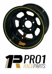 AMCA Aero Steel Wheels 15" x 8" | 3" Backspace | 5 x 4.75 PCD Speedway | Black