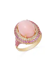 Bloomingdale's Fine Collection Pink Opal, Pink Sapphire & Diamond Statement Ring in 14K Yellow Gold
