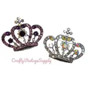 Rhinestone crown purple or crystal AB flatback cabochon for headband or bows