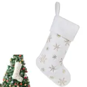 Christmas Stockings Set Xmas Tree Hanging Ornaments Candy Gift Bags Snowflake Christmas Stockings -Gold