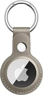 Leather AirTag Case Airtag Holder for Apple AirTag Holder 2021, AirTag Case with Anti-Lost Keychain Ring, Anti-Scratch PU Leather Lightweight Secure Protective Cover for AirTags Keychain Accessories