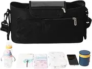 Baby Stroller Organizer with Shoulder Strap - Premium Stroller Accessory with Phone Holder - Multi-Functional Organizer Bag for Pet Strollers, Umbrella Strollers, and Travel