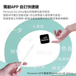 【Penoval】Apple ipad pencil AX Ultra 觸控筆 自訂快捷鍵(適用平板 iPad 10/9/air5/mini/Pro)