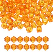 12mm Acrylic Cube Faceted Beads, 100 Pcs Diamond Spacer Beads, Yellow