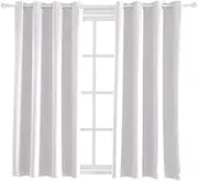 BEGOODTEX Inherent Flame Fire Resistant Room Darkening Blackout Window Curtains, Greyish White, 8 Silver Grommet, 52Wx84L Inch,Pack of 1 Panel