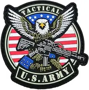 [TS Tactical Store] US Army PVC Patch 3D Velcro | Size: 80 x 75 mm | 3D Velcro Patch for Military Backpack | Coat of Arms, Flag, Brooch, Outdoor, Hiking, Crossfit, Bushcraft, Survival, TS-PTCH-USARMY