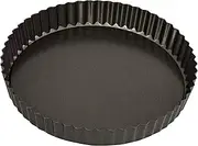 Bakemaster Quiche Pan Non-Stick Loose Base Round Flan/Quiche Pan, Grey, 40031
