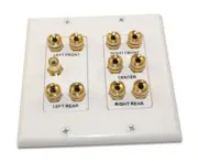 Wallplate: 5 Speaker Channel plus 1 RCA SubWoof (RCA/Coax White