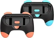 GETBSTOOP 2PCS Hand Grips for for Switch 2 Joy-Con Gamepad(Black Red Black Blue)