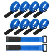 10Pcs Reusable Cable Ties 8"x0.79" Adjustable Reusable Hook & Straps Blue