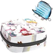 Period Bag,Sanitary Napkin Storage Bag,Colorful Sheep Snowflake,Tampon Bag for Purse