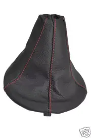 FITS FIAT PANDA 03+ GEAR SHIFT GAITER LEATHER RED STITCH CUSTOM NEW MADE IN UK