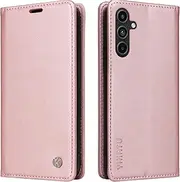 [YBFJCE] Case for Samsung Galaxy A15 PU Leather Wallet Cover,Flip Folio Case with Card Holders,Magnetic Phone Cover Compatible with Samsung Galaxy A15,Rose Gold